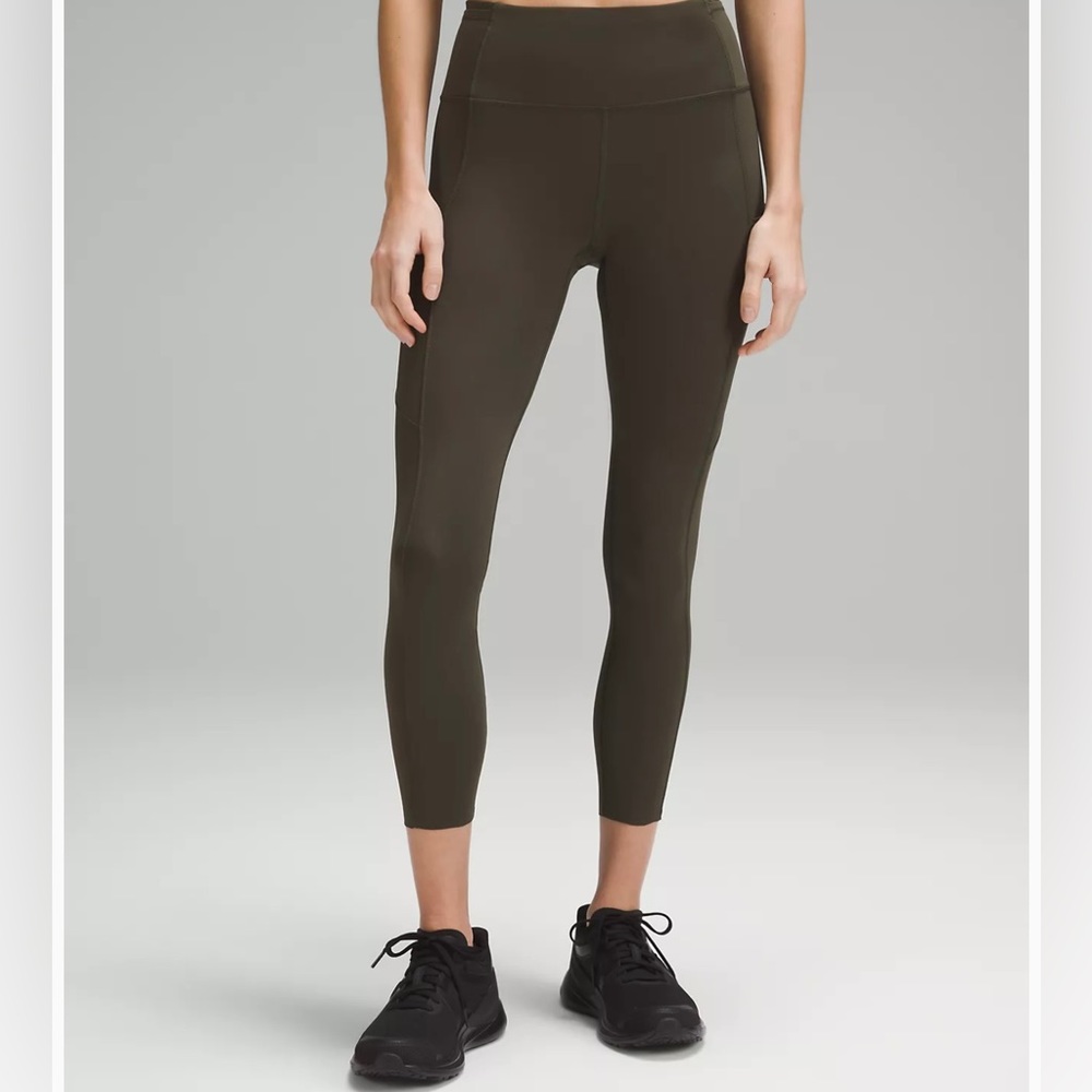 Fast and Free High-Rise Tight 25" size 6 Dark Olive